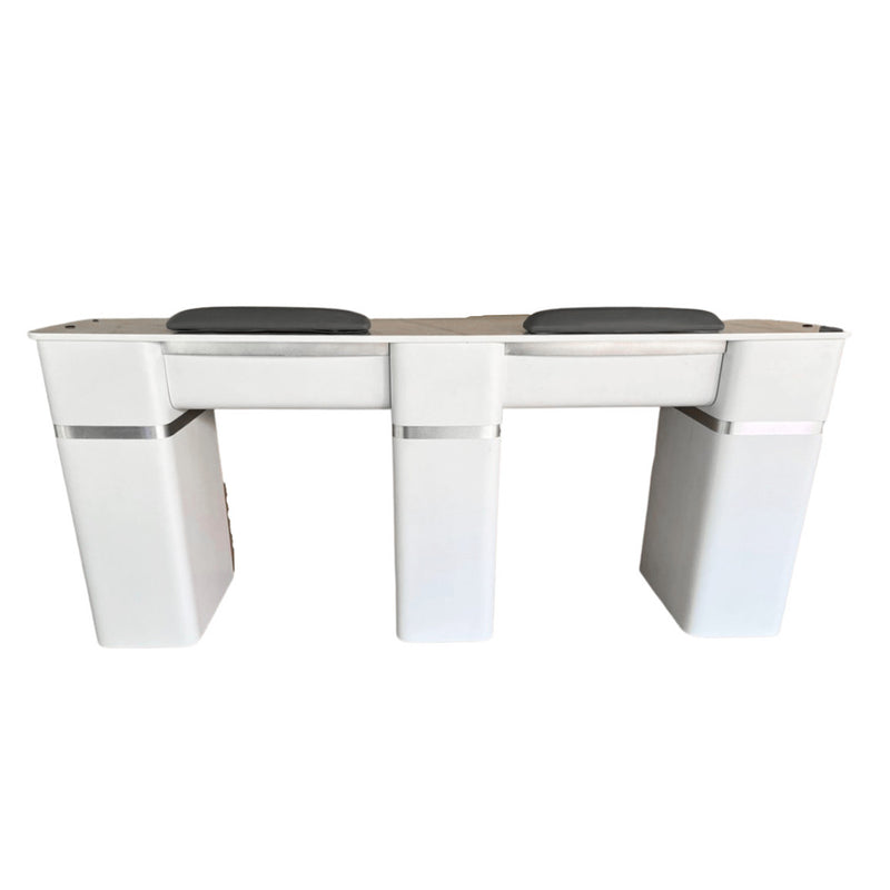 LUX20 Double Manicure Table with Vent Pipe + Vacuum