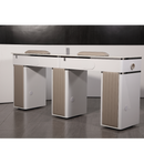 LUX550 Double Manicure Nail Table with UV Hole and Vent (Modern Grey or Pearl White)