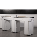 LUX550 Double Manicure Nail Table with UV Hole and Vent (Modern Grey or Pearl White)