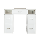 LUX550 Single Manicure Nail Table Marble Top with UV Hole, Vent & USB ( No Vacuum )