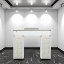 LUX550 Single Manicure Nail Table Marble Top with UV Hole, Vent & USB ( No Vacuum )