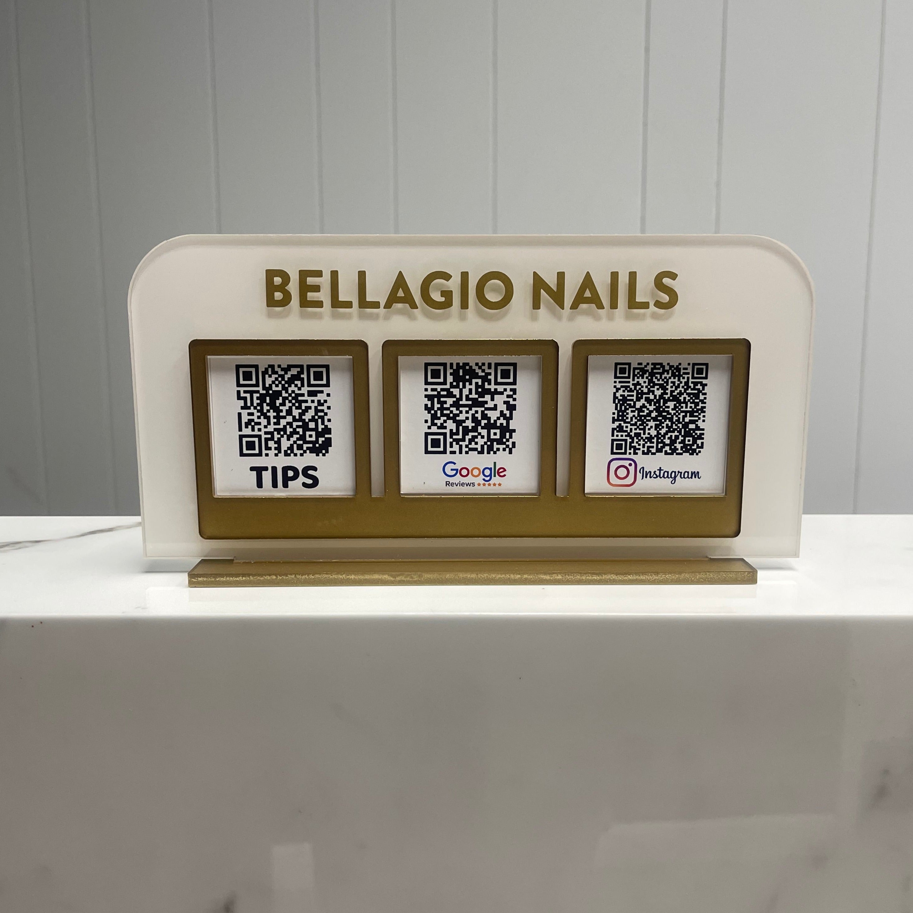 Elegant 3-QR Code Acrylic Display for Businesses