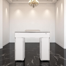 LUX Le Blanc Single Manicure Nail Table Marble Top with UV Hole, Vent & USB