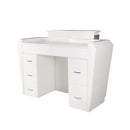 LUX Ruby R2 Reception Desk Marble Top Design with LED :: White
