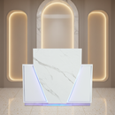 LUX V550 Reception Front Desk Marble Design with LED :: White