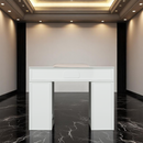 LUX N146 Single Manicure Nail Table Marble Top with UV Hole, Vent Pipe, & USB