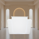 LUX Ruby R2 Reception Desk Marble Top Design with LED :: White