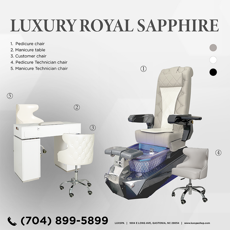 5 pcs LUX ROYAL SAPPHIRE Pedicure chair PACKAGE DEAL