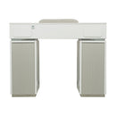 LUX GT45 Single Manicure Nail Table Marble Top with 2 UV Holes, Vent Pipe OR Vacuum Machine, & USB