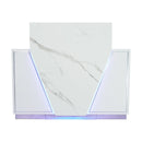 LUX V550 Reception Front Desk Marble Design with LED :: White