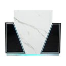 LUX V550 Reception Front Desk Marble Design with LED :: Black