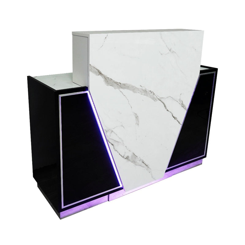 LUX V550 Reception Front Desk Marble Design with LED :: Black
