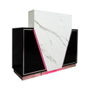 LUX V550 Reception Front Desk Marble Design with LED :: Black
