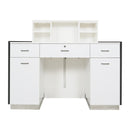 LUX V550 Reception Front Desk Marble Design with LED :: Black