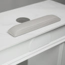 LUX N146 Single Manicure Nail Table Marble Top with UV Hole, Vent Pipe, & USB