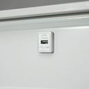 LUX N146 Single Manicure Nail Table Marble Top with UV Hole, Vent Pipe, & USB