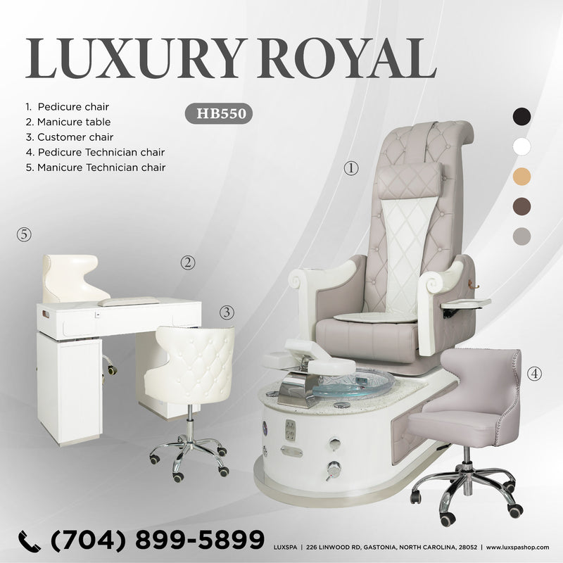 5 pcs LUX HB550 Pedicure Spa Chair PACKAGE DEAL