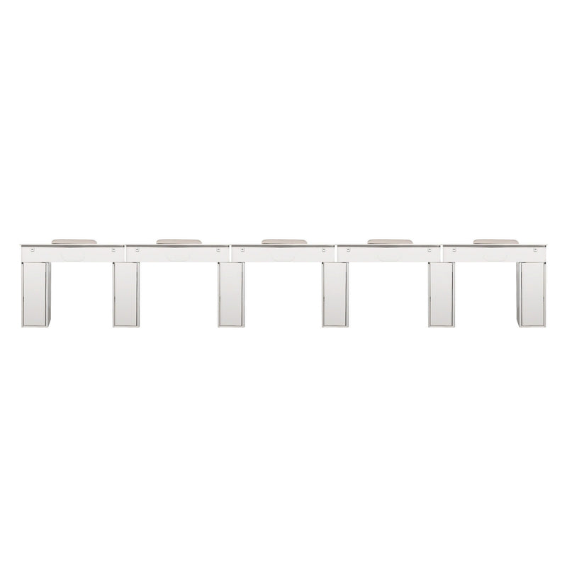 LUX Le Blanc Multi Manicure Nail Table Marble Top with UV Hole, Vent & USB