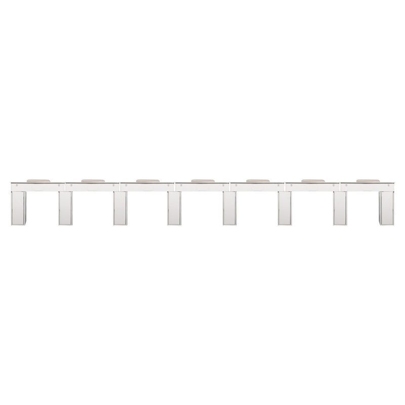 LUX Le Blanc Multi Manicure Nail Table Marble Top with UV Hole, Vent & USB