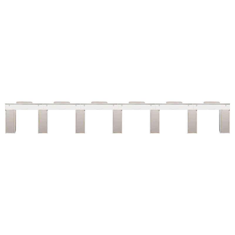 LUX Le Blanc Multi Manicure Nail Table Marble Top with UV Hole, Vent & USB