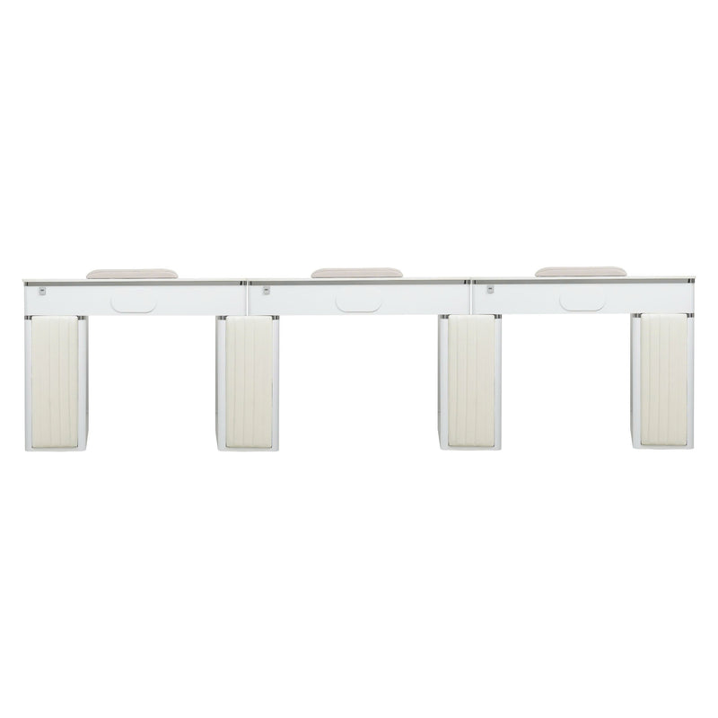 LUX450 Multi-Section Manicure Nail Table with UV Hole and Vent