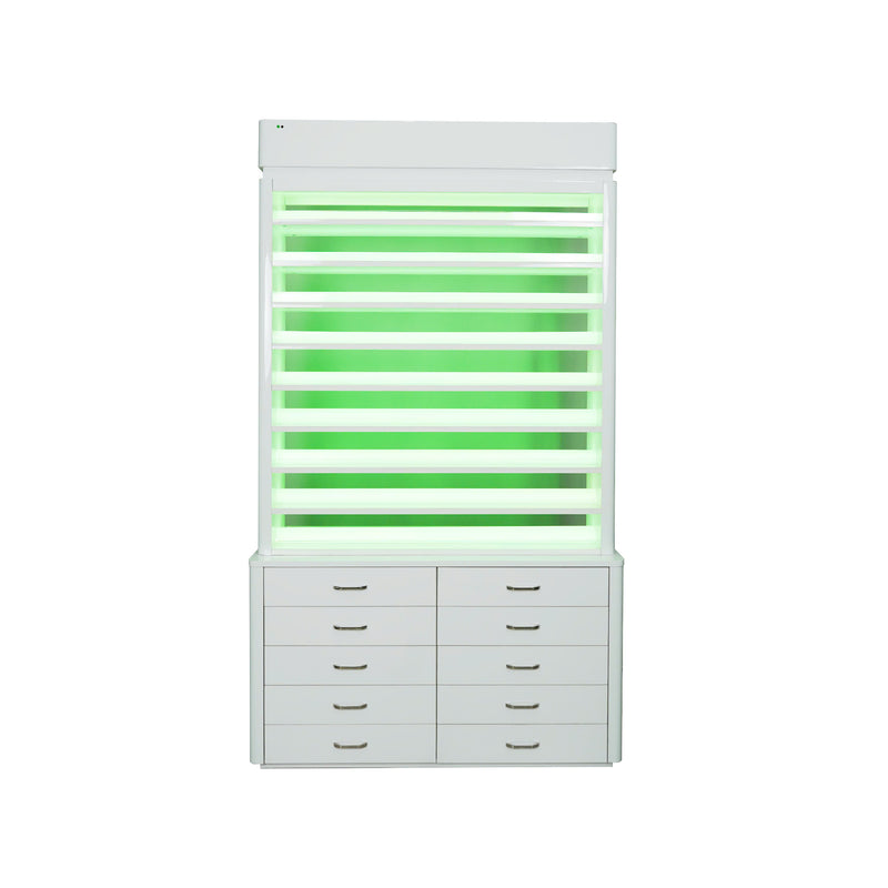 LUX M2 Double Side Access Polish & Powder Rack with Drawers