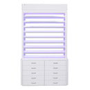 LUX M2 Double Side Access Polish & Powder Rack with Drawers