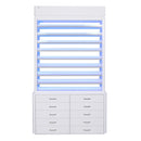 LUX M2 Double Side Access Polish & Powder Rack with Drawers