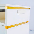 LUX Le Blanc Single Manicure Nail Table Marble Top with UV Hole, Vent & USB