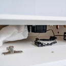 LUX Le Blanc Single Manicure Nail Table Marble Top with UV Hole, Vent & USB