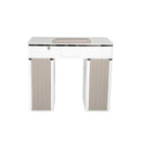 LUX450 Single Manicure Nail Table Marble Top with UV Hole, Vent & USB ( No Vacuum )