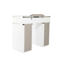 LUX450 Single Manicure Nail Table Marble Top with UV Hole, Vent & USB ( No Vacuum )