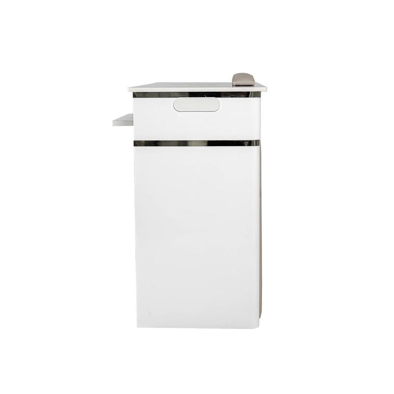 LUX450 Single Manicure Nail Table Marble Top with UV Hole, Vent & USB ( No Vacuum )