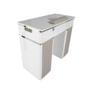 LUX450 Single Manicure Nail Table Marble Top with UV Hole, Vent & USB ( No Vacuum )