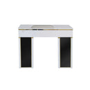LUX Le Blanc Single Manicure Nail Table Marble Top with UV Hole, Vent & USB
