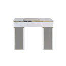 LUX Le Blanc Single Manicure Nail Table Marble Top with UV Hole, Vent & USB