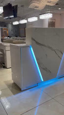 LUX V550 Reception Front Desk Marble Design with LED :: White