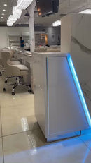LUX V550 Reception Front Desk Marble Design with LED :: White