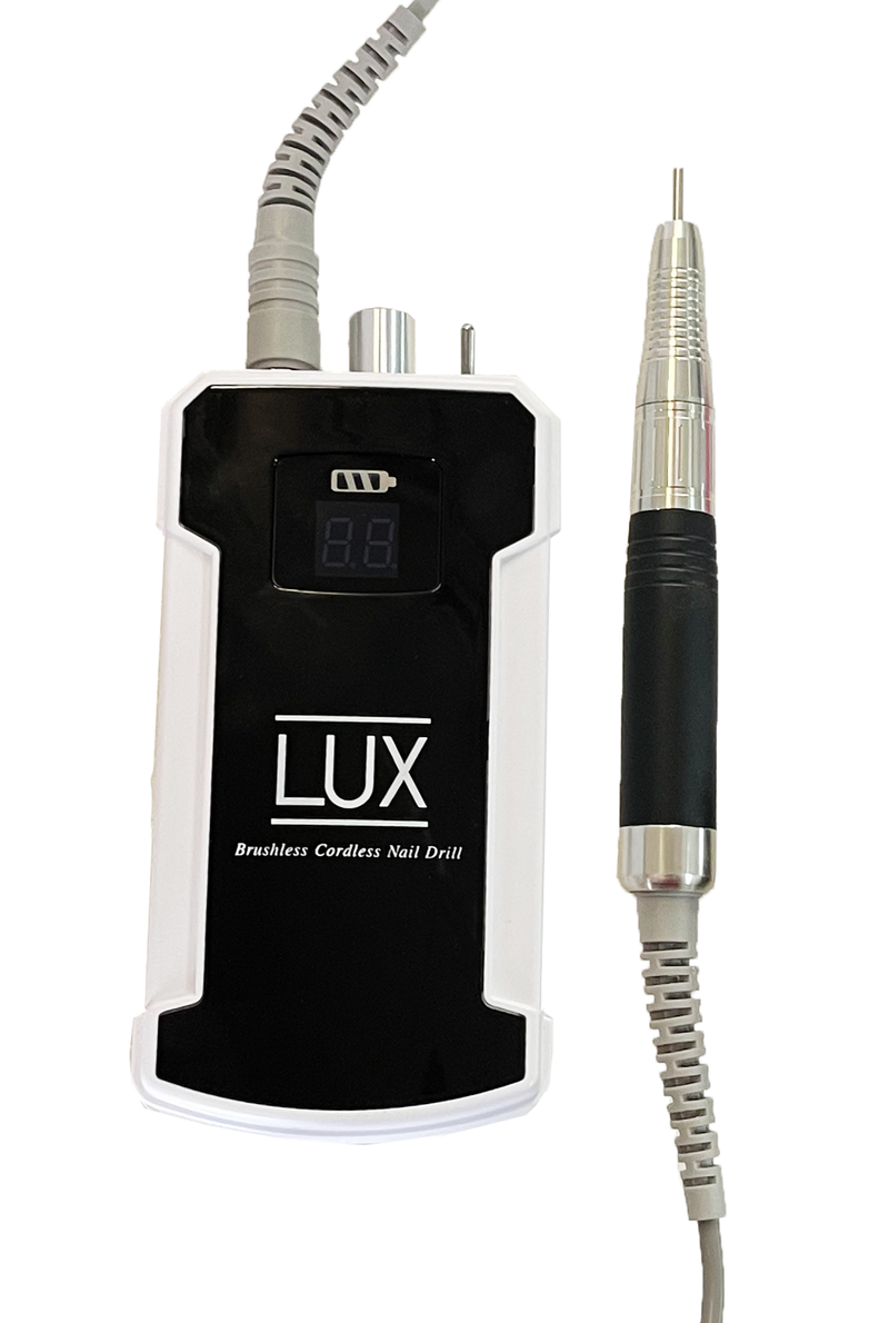 LUX Professional Brushless Nail Drill Machine - 35,000RPM Brushless Portable Nail Drill Rechargeable, Low Vibration E-File Nail Drills