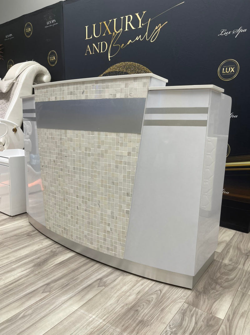LUX TM01 Reception Desk with Marble Top & Front