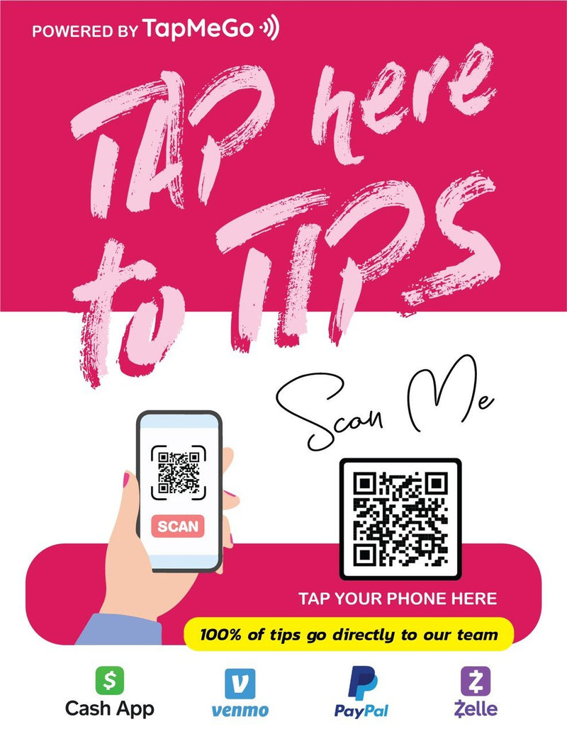 TapMeGo Tap to Tip + Display Stand + Unlimited Add Staff or  Edits