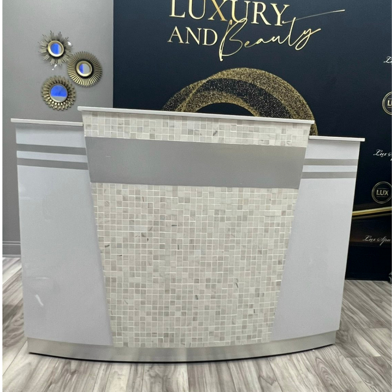 LUX TM01 Reception Desk with Marble Top & Front
