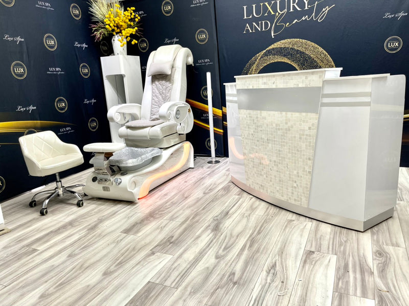 LUX TM01 Reception Desk with Marble Top & Front