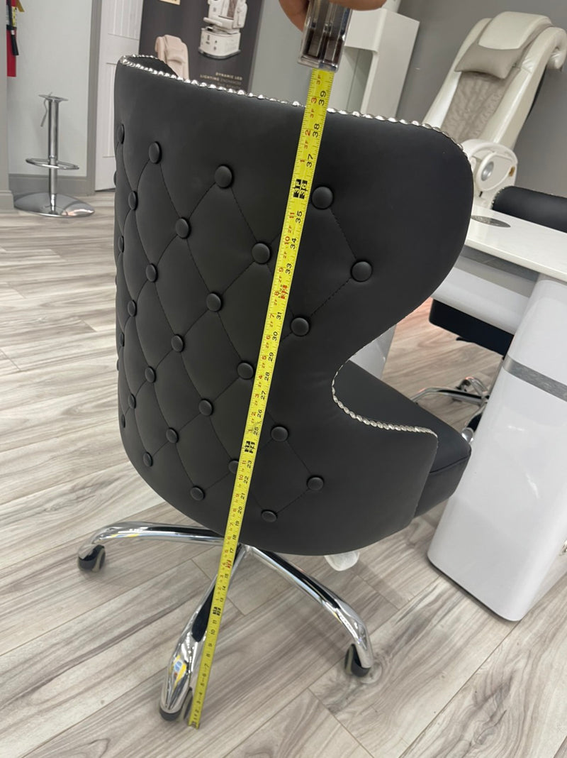 Royal black customer and technician chair for salons