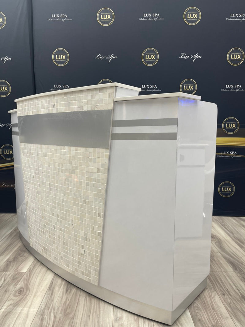 LUX TM01 Reception Desk with Marble Top & Front